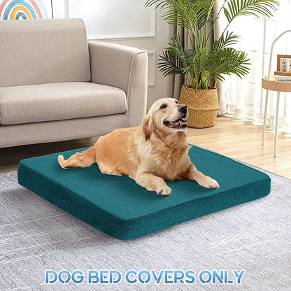 CHHKON Dog Bed Covers Replacement Washable Waterproof Pet Puppy Bed Cover for Dog(Peacock Blue,30x20x6 inch)