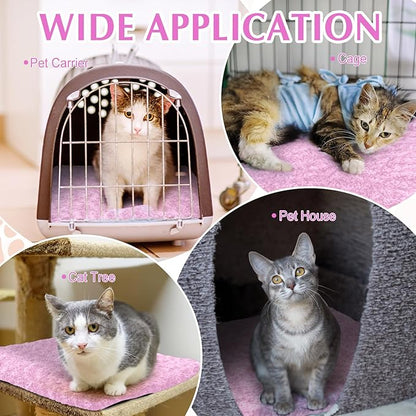 Drydiet 4 Pack Self Warming Cat Pads Self Heating Cat Mat Washable Homeless Dogs Thermal Pads Kennel Pad Reflects Body Heat Warm Crate Bed Mat for Indoor Outdoor Pet(Pink,16 x 20 Inch)