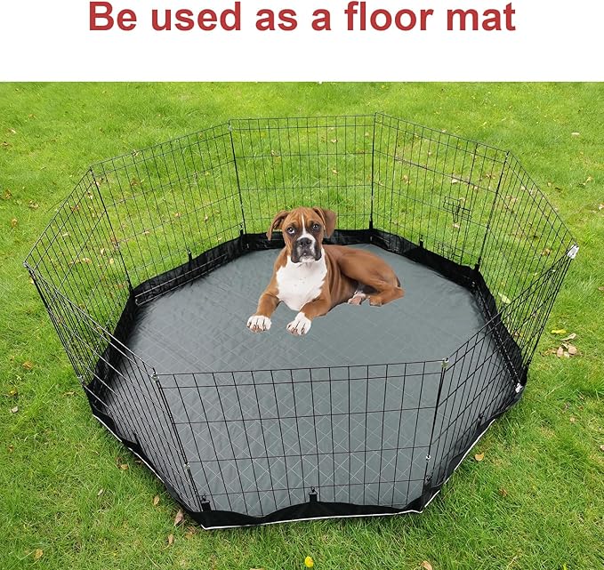 Dog Playpen Cover Sun/Rain Proof Top,Provide Shade and Security for Indoor and Outdoor,Dog Pen Cover Fits All 24 Inch 8 Panels Pet Playpen (Playpen not Include)