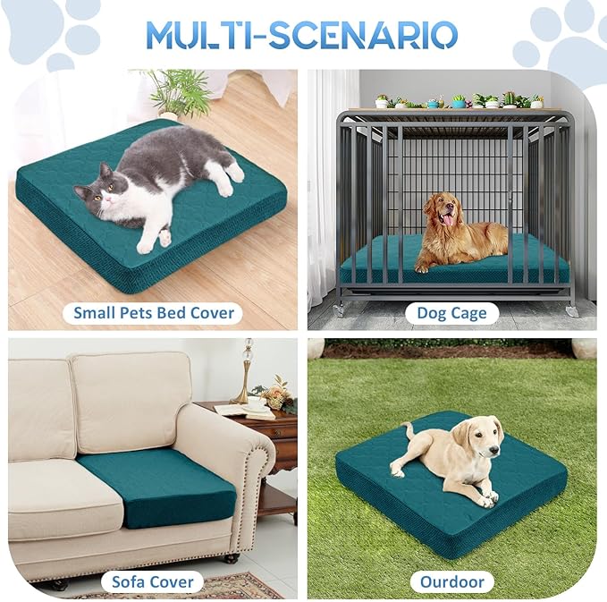 CHHKON Dog Bed Covers Replacement Washable Waterproof Pet Puppy Bed Cover for Dog(Peacock Blue,30x20x6 inch)