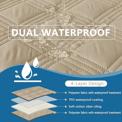 hyha Waterproof Dog Blanket, Reversible Pet Bed Blanket, Soft Sofa Couch Cover for Dogs Washable, Waterproof Pet Couch Covers for Sofa Puppy Cats Furniture Protector(30"x70", Taupe/Taupe)