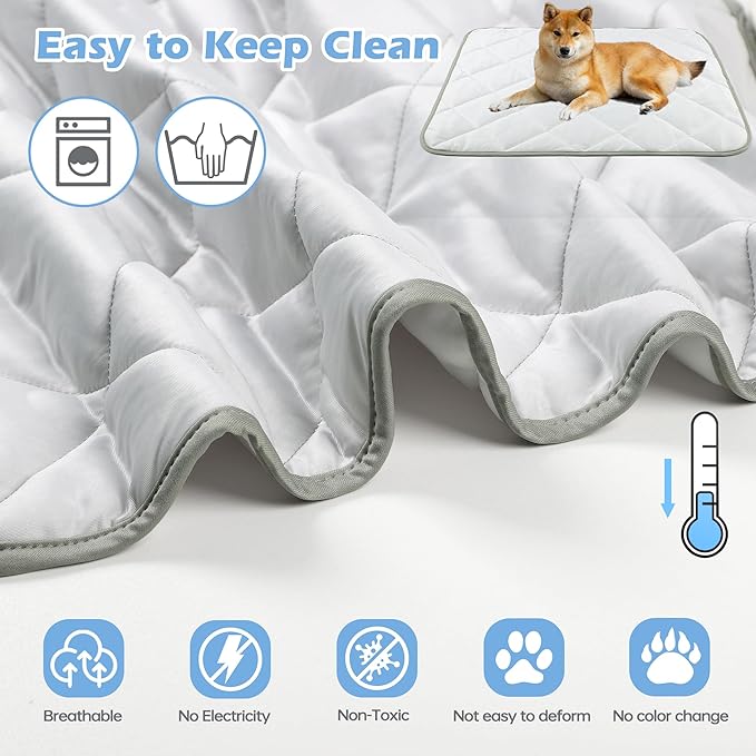 Dog Cooling Mat, Cat Self Cool Ice Pads,Lightweight Pet Pad Blanket Bed Cover,Puppies Summer Cool Tech Fabric,Washable Dog Sleeping Mat for Home & Outdoor,Keep Cooling for Pets