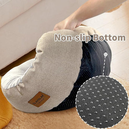 CLAYCLAY Cozy Round Cat Bed – Soft, Comfortable Cushion for Cats & Kittens – Non-Slip, Machine Washable, Plush Sleep Bed for Cats, Ideal for Resting & Napping up to 30lbs