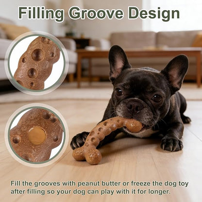 Dog Bone Toy for Aggressive Chewers Tough Dog Chew Toys for Samll Breed to Keep Them Busy (Small-Under 20LBS, Chicken)