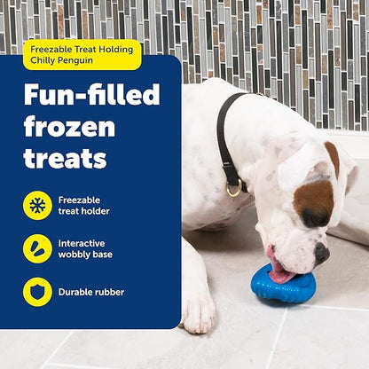 PetSafe Freezable Treat Holding Chilly Penguin - Durable, Vanilla-Scented, Rubber, Freezable Interactive Pet Puzzle for Boredom or Separation Anxiety - for Small Dogs, (Pack of 2)