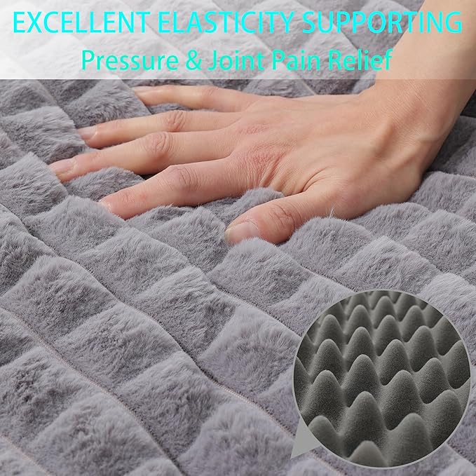 Dog Bed, Waterproof Orthopedic Dog Beds for Large/Medium/Small Dogs, Dog Crate Pad with Removable Washable Pet Mat Cover, Non-Slip Bottom (XXXL(54''x42''x4''), Grey Side)