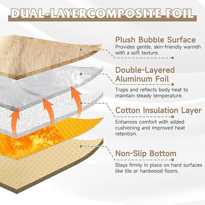 Self Warming Cat Bed, Self Heating Cat Mat & Warming Pad with Plush Fleece 18"x24", Non-Slip – Indoor Heated Cats Pad for Kittens, Small Dogs & Senior Pets
