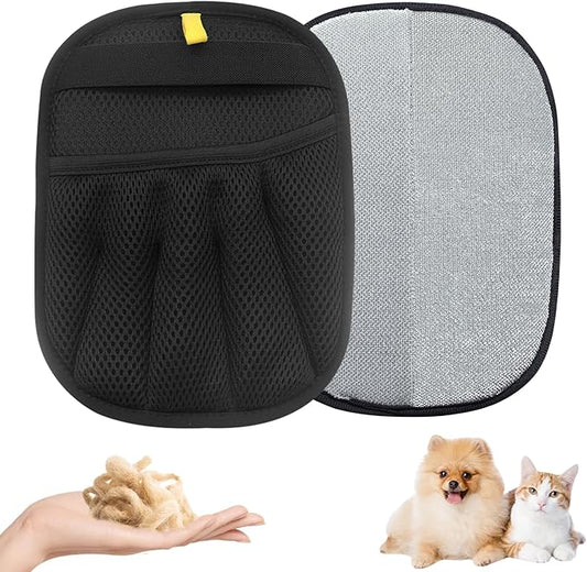 Brush Pet Hair, Electrostatic Pet Hair Remover Gloves for Cats & Dogs, Upgraded Animal Fur Removal Tool, Reusable Cats & Dogs Grooming Gloves for Hair Removal (1)