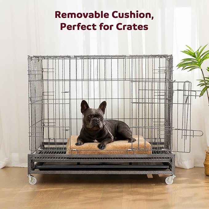 Cooling Orthopedic Dog Bed for Small Dogs & Puppies - Memory Foam for Joint Pain & Arthritis, Pet Bed w/Washable Removable Cover & Waterproof Liner, Dog Couch w/Raised Bolster & Non-Slip Base