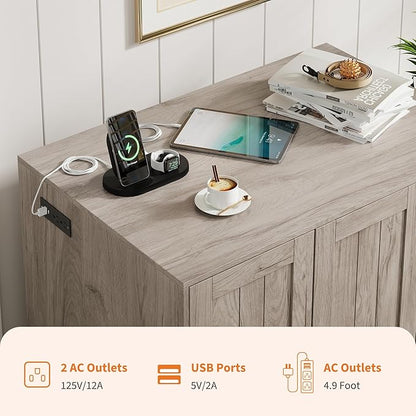 Extra Large Cat Litter Box Enclosure with Scratch Pad, Large Automatic Litter Box Furniture, Dog-Proof Litter Cabinet with Outlet, Space for Cat Stuffs