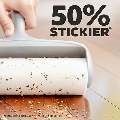 Scotch-Brite Extreme Clean Large Surface Lint Roller Refills, 8 in x 29.8 ft, 50% Stickier, 60 Easy Tear Sheets Each, 2 Pack (120 Sheets Total)