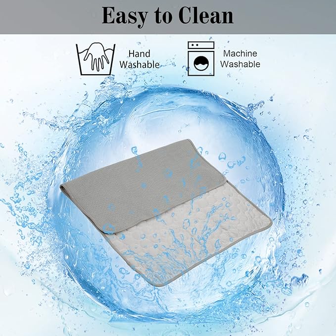 2026 Upgraded Washable Dog Cooling Mat Ice Silk Cooling Mat for Dogs Pet Self Cooling Pad Blanket Dog Cooling Pad (Q-Max>0.4) for Indoor & Outdoor Car Seats (Grey, 28x22 in)