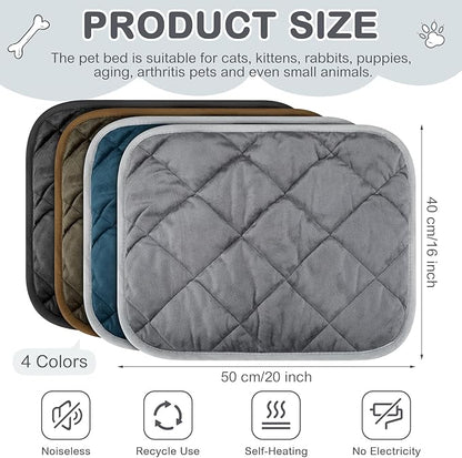 8 Pack Self Heating Cat Mat Self Warming Cat Bed Extra Warm Thermal Pet Bed Mat Reflects Body Heat Washable Dog Crate Pad for Indoor Outdoor Pets(Mixing Color,16 x 20 Inch)