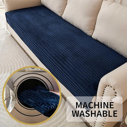 HAOMAIJIA Waterproof Couch Cover for Dogs Washable,Faux Fur Pet Couch Covers for Sofa,Soft Dog Bed Cover Non-Slip Couch Covers for 3 Cushion Couch Sofa Pet Friendly (Navy Blue, 35" x 95" 1 Pack)