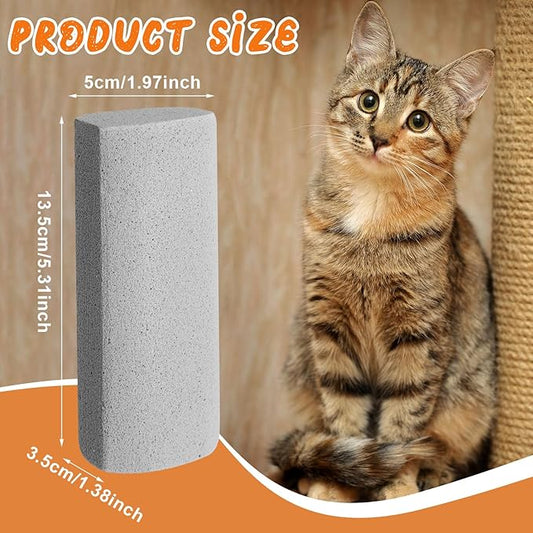 Abbylike 3 Pcs Pet Hair Remover Pumice Stone Reusable Portable Dog Cat Hair Removal Tool Scraper for Carpet,Couch, Bedding, Car Upholstery, Furniture Cleaning (5.3 x 2 x 1.4 Inch,Gray)