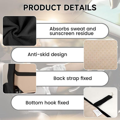 Car Seat Covers 2pcs Black Waterproof Towel Car Seat Cover Universal Fit for Most Trucks SUV Fitness Athletes Pets Gym and Water Sport