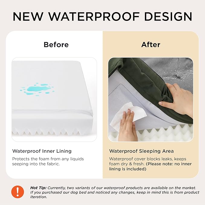 Bedsure Orthopedic Dog Bed Medium Size Dogs - Washable Medium Dog Cat Bed Waterproof, Comfort Pet Couch Sofa with Washable Removable Cover, Pets Bed with Nonskid Bottom, Boreal Canopy Green, 28"