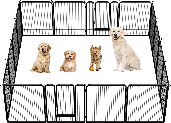 Yaheetech Dog Playpen Indoor, Extra Wide Outdoor Dog Fence Foldable Pet Puppy Exercise Pen for Yard/Garden/RV Camping, 16 Panels 40 Inch Height x 32 Inch Width