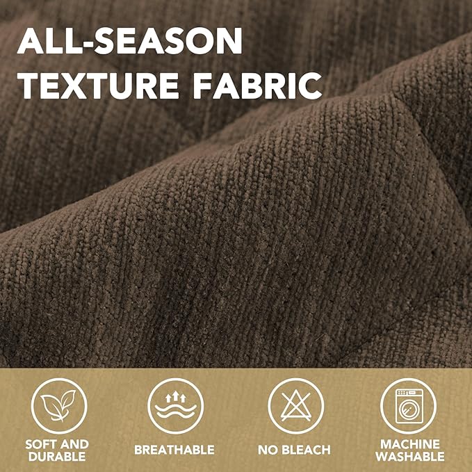 H.VERSAILTEX Chenille Couch Cover for Dogs Washable Soft Fuzzy Extra Large Sofa Slipcovers Sectional Sofa Cover Thick Pet Couch Cover Protector Non-Slip Dog Bed Cover(Coco Mocha, 28" x 134")