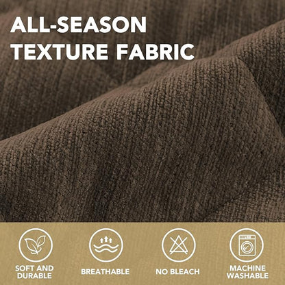 H.VERSAILTEX Chenille Couch Cover for Dogs Washable Soft Fuzzy Sofa Covers for 3 Cushion Couch Sectional Sofa Cover Thick Pet Couch Cover Protector Non-Slip Dog Bed Cover(Coco Mocha, 28" x 102")