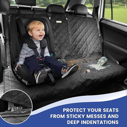 ALLANSING XL Back Seat Cover for Full-Size Trucks/SUVs Rear Split Bench, Heavy Duty 900D Waterproof Non-Slip Car Seat Protector for Messy Kids & Drooling Dogs, Easy Clean (Black)