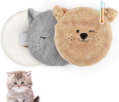 ALL FOR PAWS Heated Cat Bed Indoor, Microwavable Heating Pads for Cats, Puppies & Small Pets, Non-Electric Heating Dog Bed with 2 Cozy Covers, Safe & Long-Lasting Warmth
