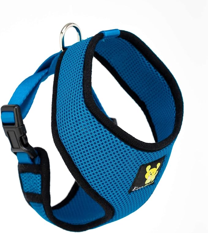 EcoBark Dog Harness - Eco-Friendly Max Comfort Harnesses - Luxurious Soft Mesh Halter - Over the Head Harness Vest- No Pull and No Choke for Puppy, Small Breeds & Medium Dogs (Large, Teal Blue)