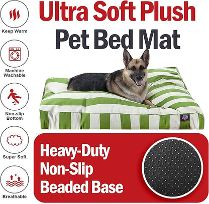 Majestic Pet Rectangle Large Dog Bed Washable – Non Slip Comfy Pet Bed – Dog crate Bed with Removable Washable Cover – Dog Kennel Bed for Sleeping - Dog bed X-Large Breed 50x42x5 Inch – Sage Green
