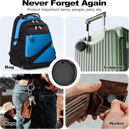 Air Smart Tag Tracker for Android, Google Android Tag Tracker Work with Google Find My Device (Find Hub), Key Finder/Luggage Tracker/Item Locator (Black, 2 Pack)