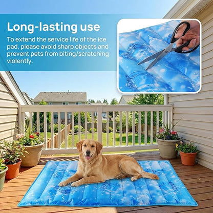 Dog Cooling Mat, Universal Pet Cooling Pad, Double-Sided Durable Water-Resistant, Portable and Easy to Clean, Suitable for All Pets, Keep Your Pet Cool Indoors and Outdoors（29.5 x 29.5 in）