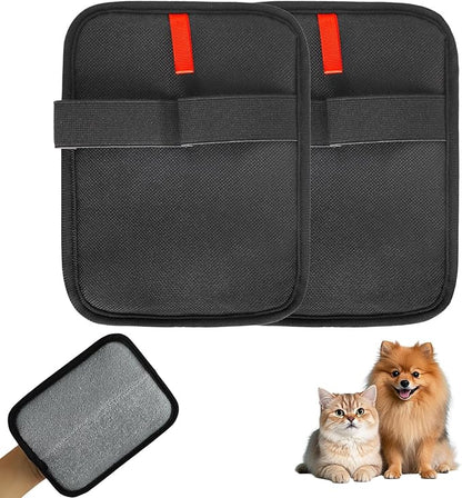 2 Pcs Static Pet Hair Remover Glove, Double Sided Reusable Electrostatic Pet Cat Dog Hair Removal Grooming Brush