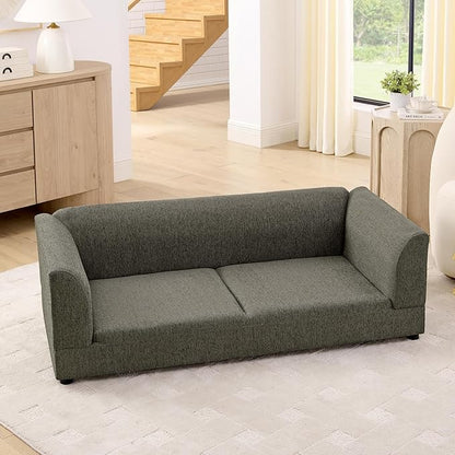 56.5" Dog Sofa Couch for Medium and Large Dogs with Backrest and Armrest, Memory Foam Dog Sofa Bed, Modern Elevated Pet Couch Bed with Legs for Dogs, Dark Grey