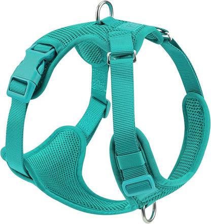 No Pull Dog Harness for Small Medium Large Dogs - Adjustable 2 Layer Mesh Dog Vest with Dual Clip, Escape Proof, Quick Release, Lightweight Breathable Mesh for Walking Hiking (MARRS Green,XS)