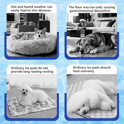 Pet Cooling Gel Pad with Patent Technology, 20in Dog Cooling Mat for Summer, Self-Cooling Mat for Medium/Small Dogs, Non-Slip Waterproof Durable Mat for Dog Beds, Car, Indoor & Outdoor Use