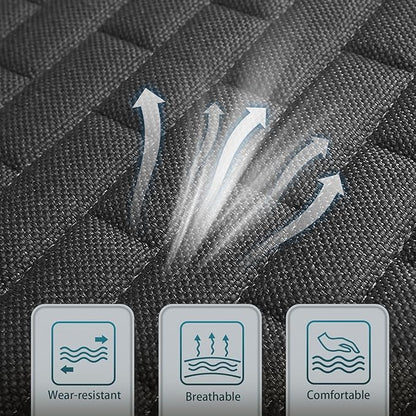 Black Back Seat Cover, Rear Car Seat Cover for Cars Truck SUV,Seat Covers with Storage Pocket,Bottom Auto Seat Cushion Pad Mat for Most Vehicles-Black,1 Pcs