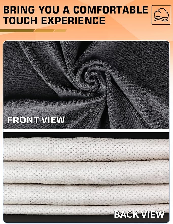 550g Heavy Duty Towel Car Seat Cover, Waterproof Sweat Protector for Post-Gym & Beach, Non-Slip Microfiber Bucket Seat Mat for Sedans SUV Minivans, Machine Washable (Black, 1-Pack)