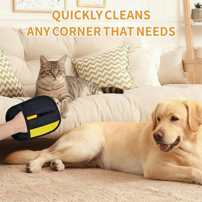 Pet Hair Removal Glove for Dogs & Cats, Upgraded Reusable Electrostatic Pet Hair Gloves, Pet Hair Remover Tool for Clothing, Couch, Carpet,Pet Beds, Car Seat, Convenience for Busy Pet Owners