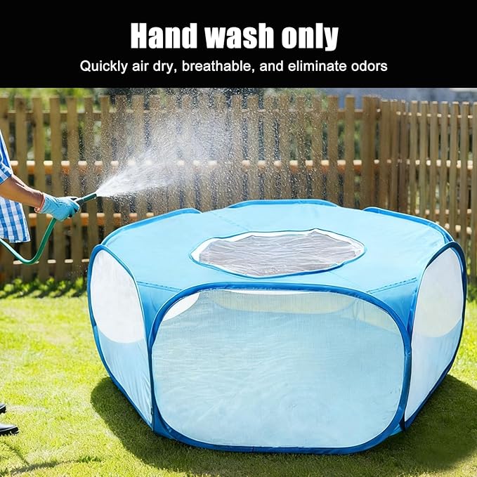 Guinea Pig Playpen with Lid, Breathable Small Animals Playpen with Anti-Escape Cover Portable Kitten Playpen Indoor/Outdoor Yard Exercise Cage House Tent for Hamster Chinchillas Rabbits Bunny