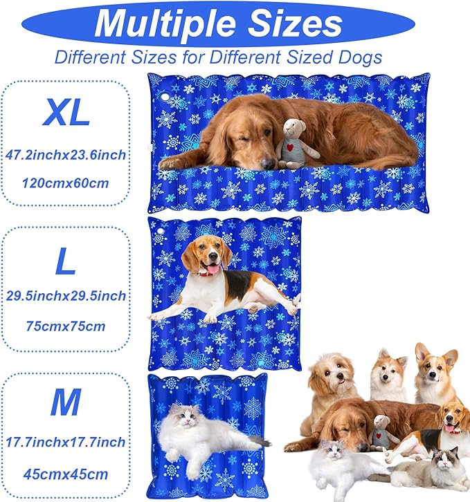 Dog Cooling Mat, 47.5" x 23.5" Cooling Mat for Dogs and Cats, Suitable for All Types of Pets, Durable Cooler Fabric for Better Cool Sensation, Keeping Pets Cool in Summer Heat (Snowflake)