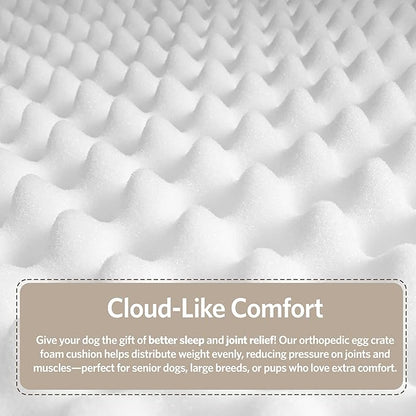MidWest Homes for Pets Orthoperdic Egg-Crate Nesting Pet Bed w/Teflon Fabric Protector, XL Brown