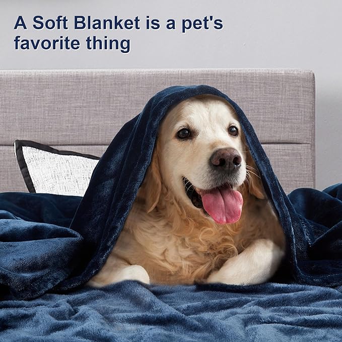 DREAMNINE Extra Large Soft Comfy Fluffy Fleece Bed Blanket King Size 90" x 108", Luxury Decorative Fuzzy Blanket for Women Girl, Big Cozy Shaggy Warm Flannel Blankets for Winter Autumn Pets, Navy Blue