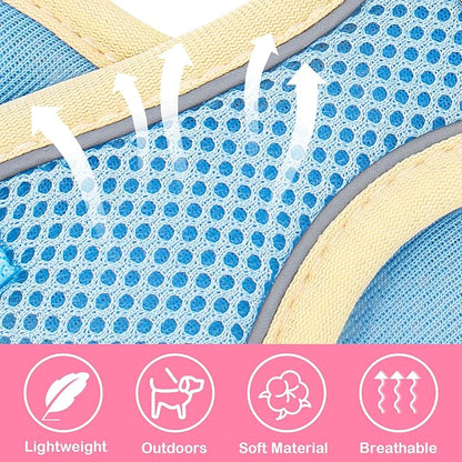 Coppthinktu Dog Harness with Leash Set for Small Sized Dogs Cats, No Pull Dog Harness Soft Mesh Cat Puppy Harness, Adjustable Reflective Step-in Pet Vest Harnesses for Outdoor Walking Training