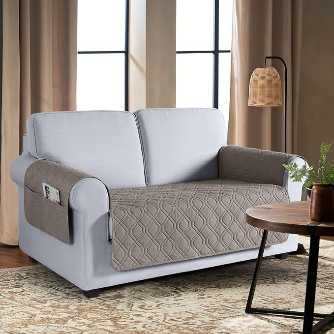 VANSOFY Couch Cover, Waterproof Sofa Covers Washable Slipcover Furniture Protector Couch Seat Covers Non-Slip Couch Cover for Dogs, Pets(Loveseat, Khaki)