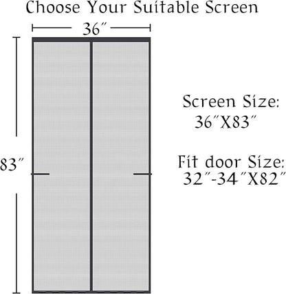 Mpmedo Magnetic Screen Door Upgraded-Model Full Strip Magnets,Fiberglass Heavy Duty Mesh Magnetic Door Screen,Full Frame Seal Retractable Mesh Insect Screens not of Metal