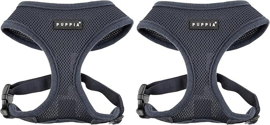 Authentic Puppia Soft Harness, Grey, X-Small (Pack of 2)
