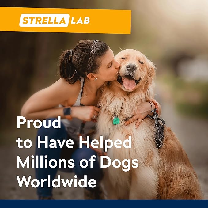 STRELLALAB Hemp Calming Chews for Dogs - Melatonin Dog Treats - Anxiety Relief - Calming Chews - Sleep & Stress Aid for Separation - 180 Treats
