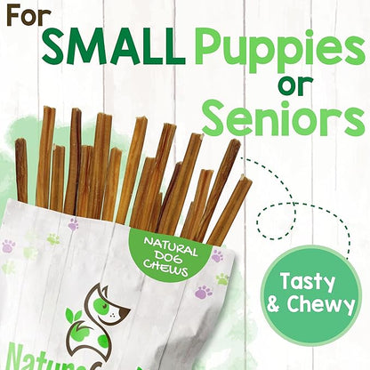 Nature Gnaws Extra Thin Bully Sticks for Small Dogs 5-6" (25 Count) - Long Lasting for Light Chewers and Puppies - Natural Beef Dog Chew Bones