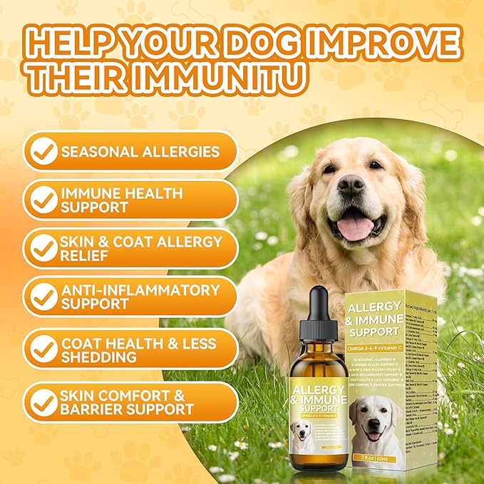 Skin & Coat Supplement, Cat and Dogs for Collagen Liquid Drops, Itch Relief for Dogs with Allergies,Dog Collagen Supplement,Dogs and Cats