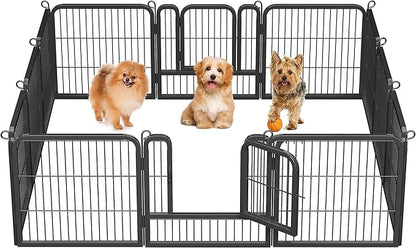 Topeakmart Dog Playpen Outdoor Puppy Exercise Pen Indoor Portable Pet Fence for Yard/RV Camping, 24 Inch 12 Panels