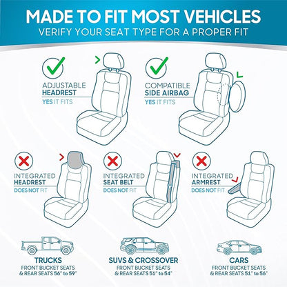 BDK PolyPro Car Seat Covers Full Set in Charcoal on Black – Front and Rear Split Bench for Cars, Easy to Install Cover Set, Accessories Auto Trucks Van SUV